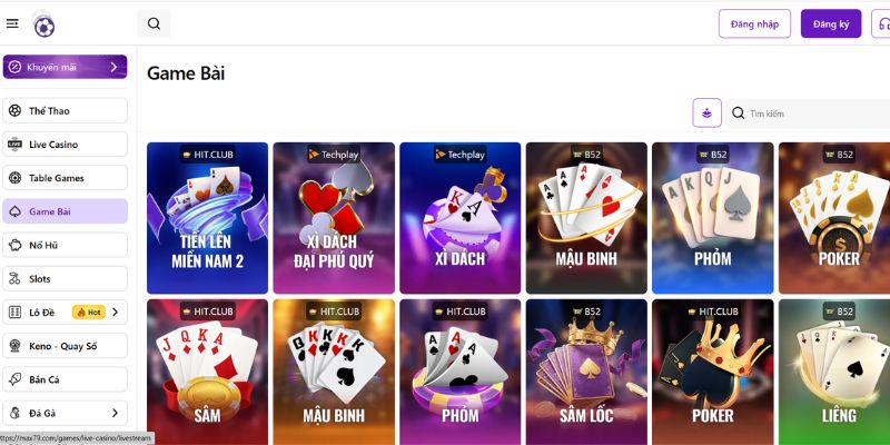 MAX79 - Điểm Đến Cá Cược Hàng Đầu Cho Game Thủ Châu Á 3 Tham gia sảnh game bài siêu hấp dẫn trên nền tảng MAX79